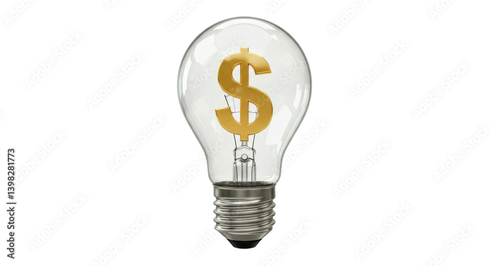 Isolated Light Bulb Dollar Sign Isolated Light Bulb Dollar Sign