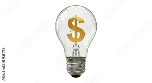 Isolated Light Bulb Dollar Sign