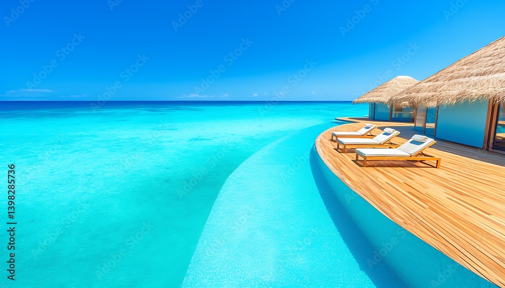 Fototapeta premium Overwater Bungalows, Ocean View