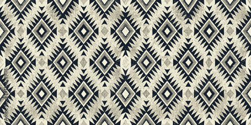 Stylish geometric pattern in navy and cream tones, perfect for modern decor.