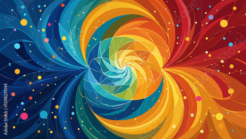Vibrant Vesak Watercolor Background – Joyful Abstract Celebration in Colorful Swirls with Copy Space