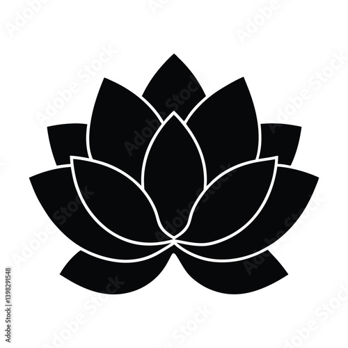 Large Magnolia Flower Icon with Rounded Petals