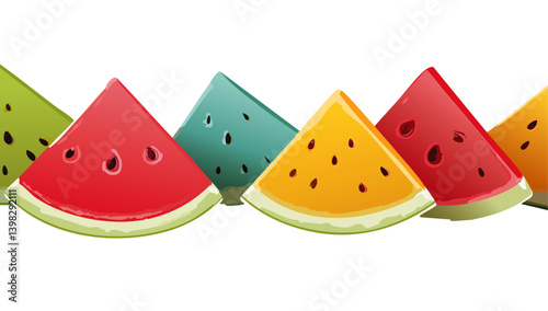 colorful slices of watermelon vector icon design