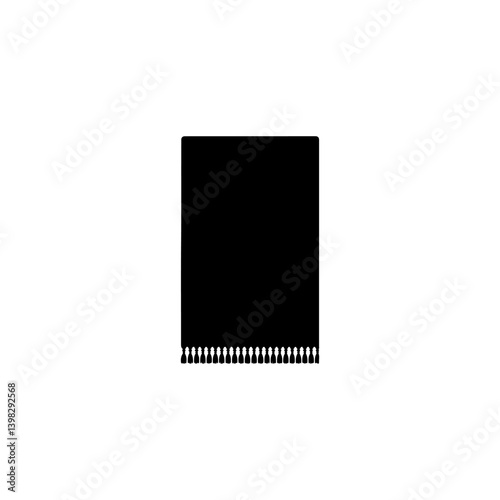 Prayer mat silhouette icon vector flat design.
