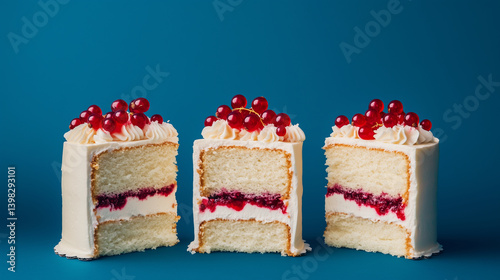 slices of cake with red berries