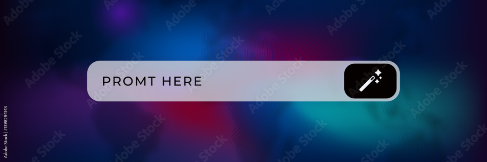 Ai text bar features a magic wand icon for improved user input and interactive ai design.