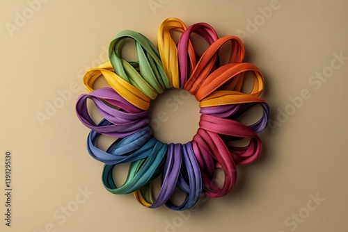 World cancer day is represented by a colorful ribbon surrounding the globe of the earth in a 3d rendering
