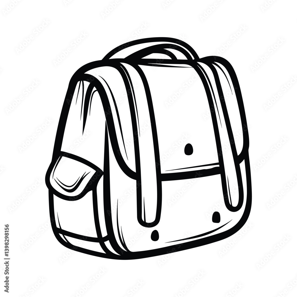 Fototapeta premium Animated or 3D bag icon silhouette vector with white background