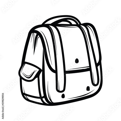 Animated or 3D bag icon silhouette vector with white background