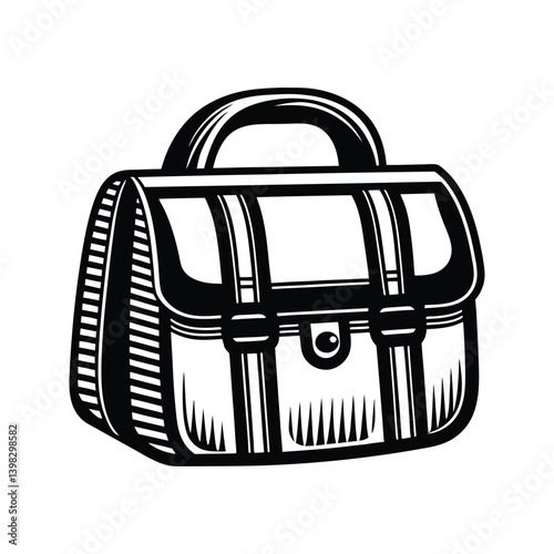 Animated or 3D bag icon silhouette vector with white background