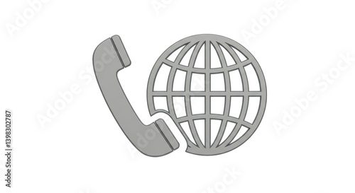 Isolated Globe and Phone Icon