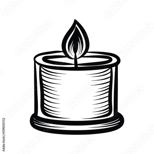 Candle with flame extinguished icon silhouette vector with white background