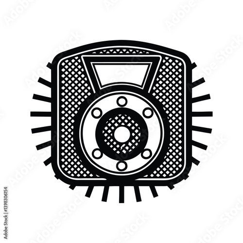 Carbon monoxide alarm icon silhouette vector with white background