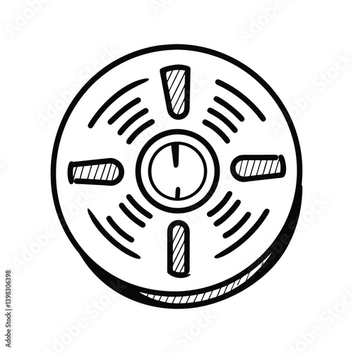 Carbon monoxide alarm icon silhouette vector with white background
