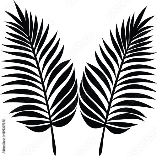 black silhouette of a leaf  vector on white background.