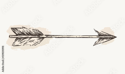 Hand Drawn Rustic Arrow Vector Illustration on Transparent Background