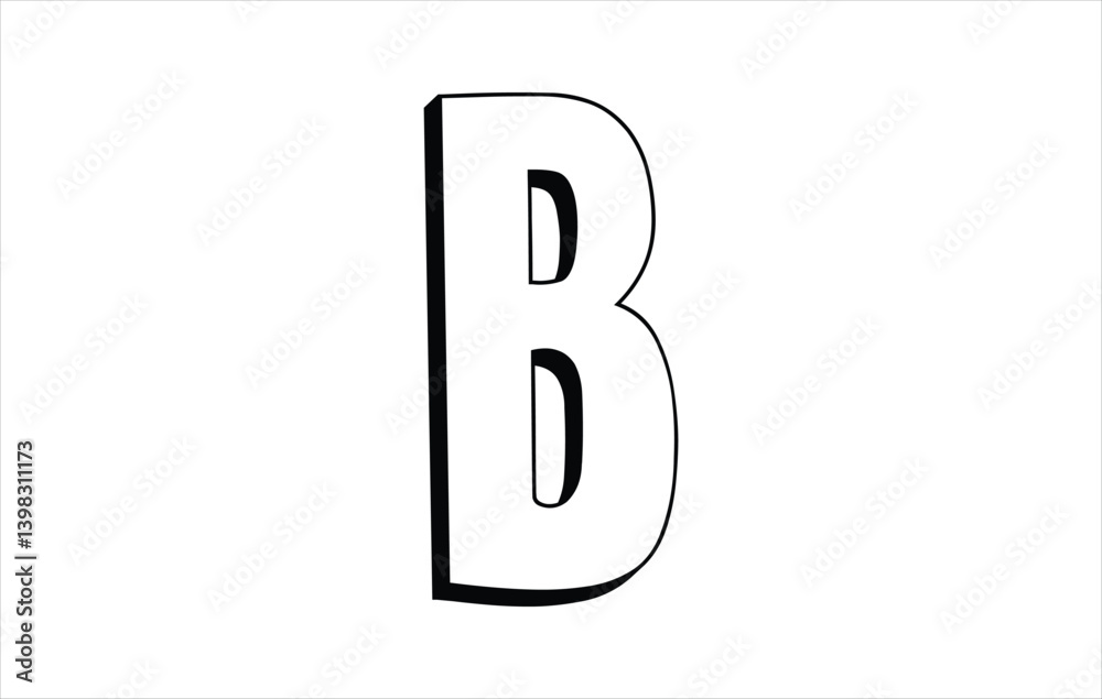 Creative Letter B Typography Vector Template. Elegant Letter B logo