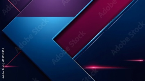 An abstract graphic resource with a layered arrow design. Blue and red colors dominate, with subtle light accents adding depth.