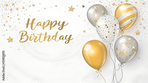 vector happy birthday horizontal illustration