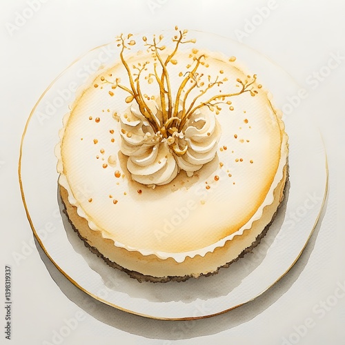 An artfully decorated gourmet cake with a delicate floral design