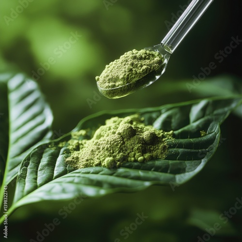 Obraz na płótnie Green powder on leaf, nature w salonie