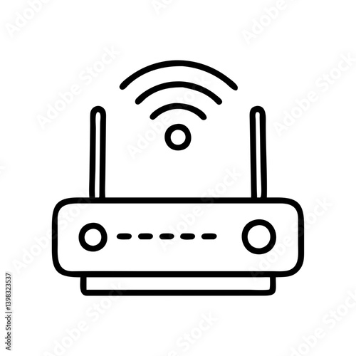 Illustration of wireless router device for internet connection wifi network access point modem device