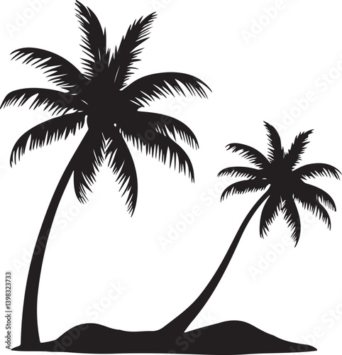 palm trees icon vector Silhouettes design illustration