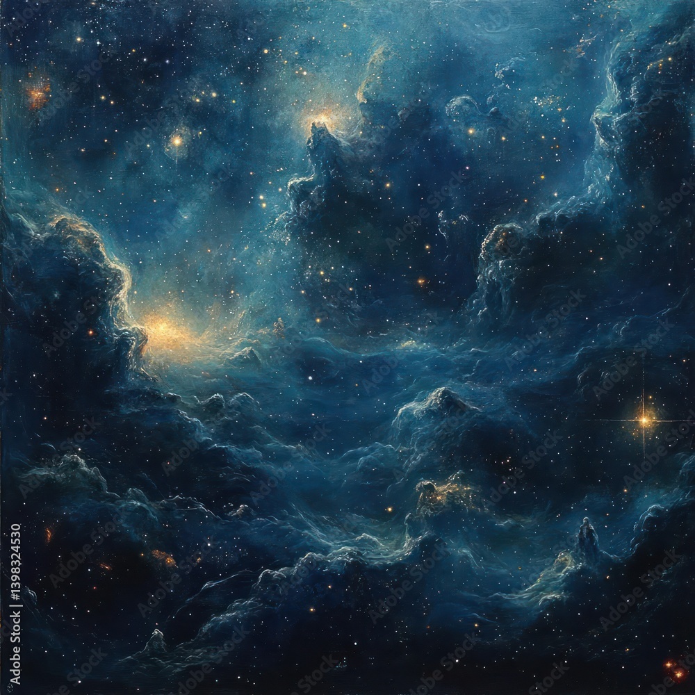 Fototapeta premium Cosmic Nebula, swirling clouds of stardust