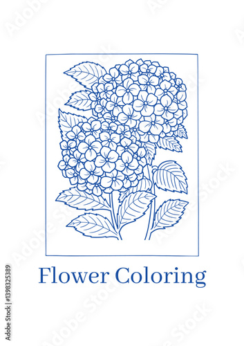 Intricate Hydrangea Coloring Page with Detailed Floral Patterns for Creative Relaxation and Artistic Enjoyment"
