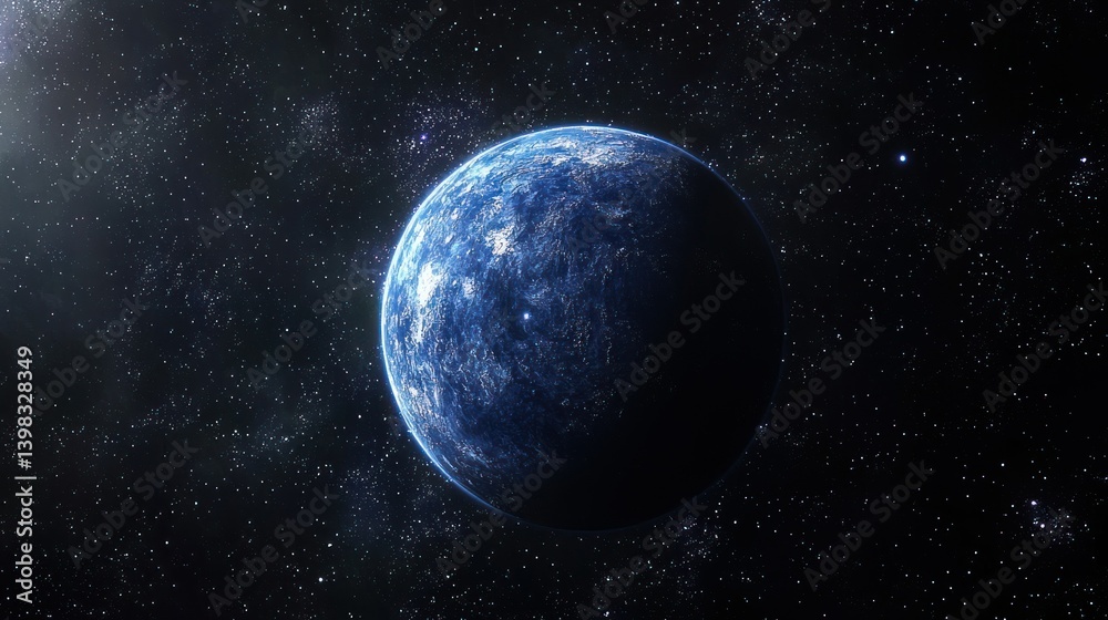 Celestial Orb: A Solitary Planet in the Vast Cosmos Celestial Orb: A Solitary Planet in the Vast Cosmos