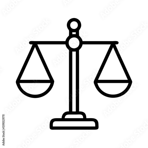 Justice scale icon vector illustration representing law legal system and balance of rights and fairness