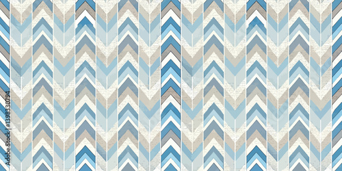 Geometric chevron pattern in calming blue tones.