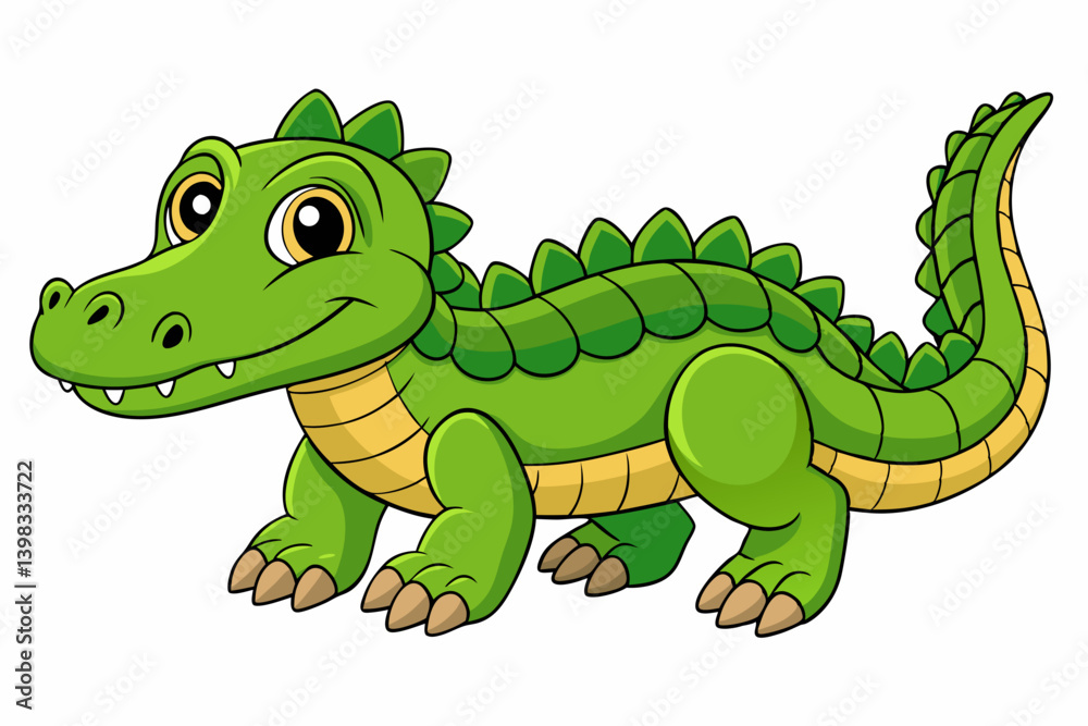 Fototapeta premium A cute Crocodile vector art in illustration on a white Background 