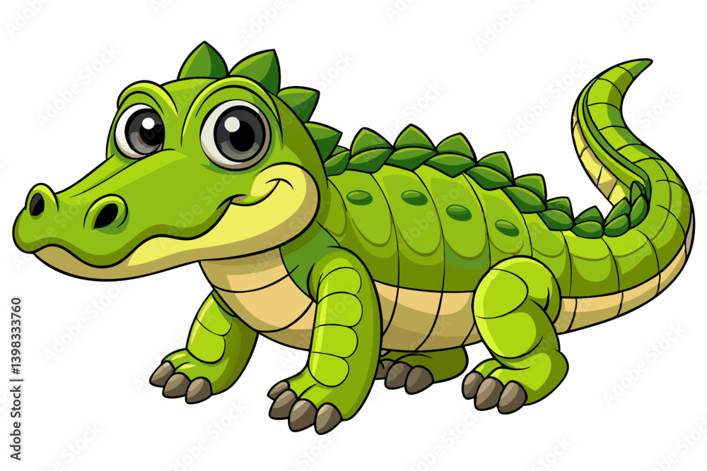 Naklejka premium A cute Crocodile vector art in illustration on a white Background
