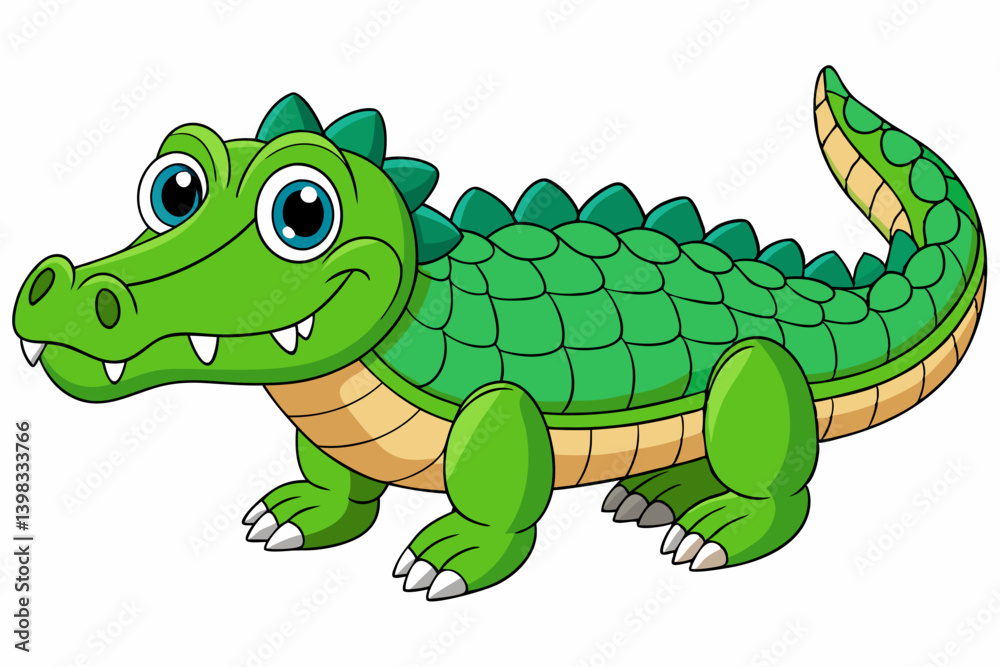 Fototapeta premium A cute Crocodile vector art in illustration on a white Background 