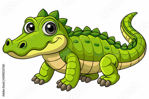 A cute Crocodile vector art in illustration on a white Background

