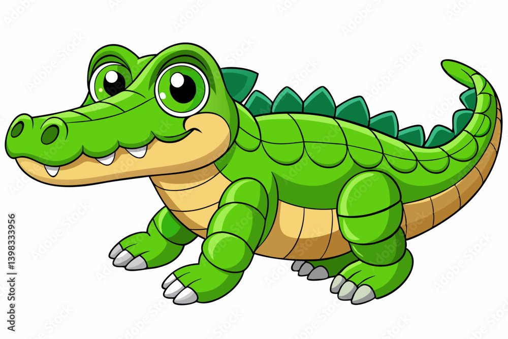 Fototapeta premium A cute Crocodile vector art in illustration on a white Background