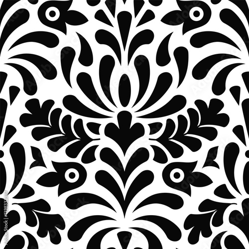 Vector Seamless Floral Square Composition.