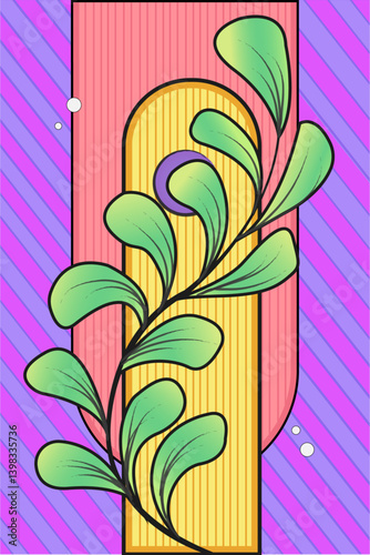  plants and floewers, art design, vector art design illustrator photo