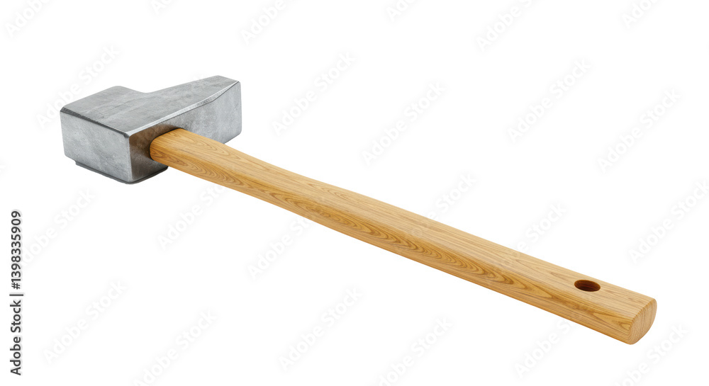 Isolated Brick Hammer with Wooden Handle Isolated Brick Hammer with Wooden Handle