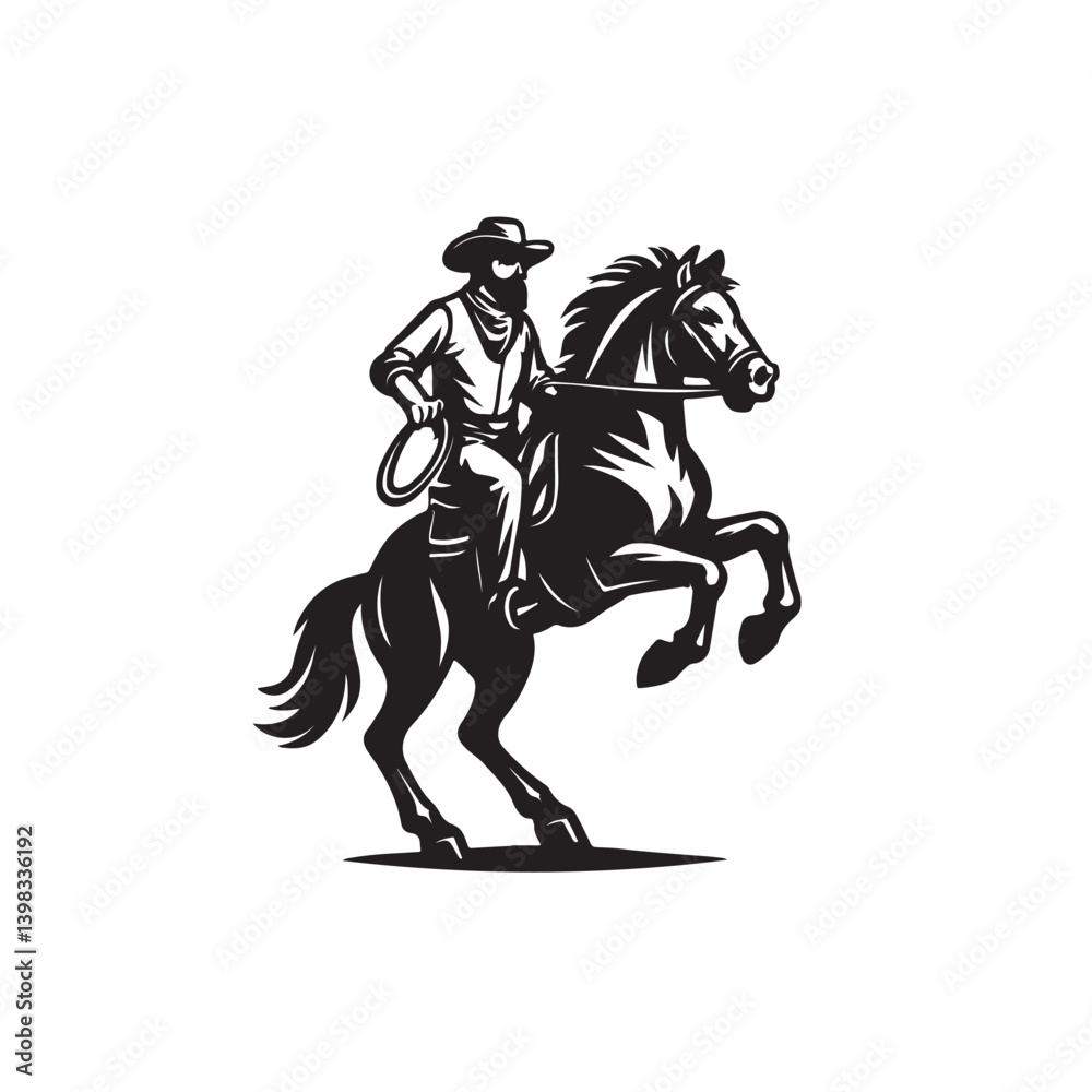 Fototapeta premium horse and cowboy