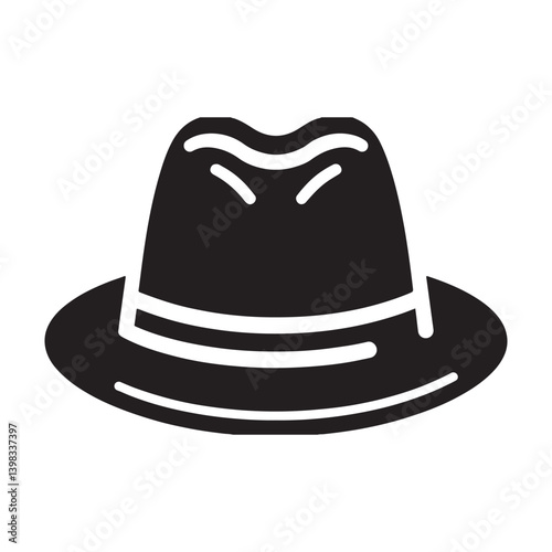 cowboy hat silhouette. Vector illustration on white background.