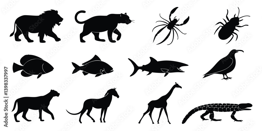 Obraz premium set of animals silhouettes