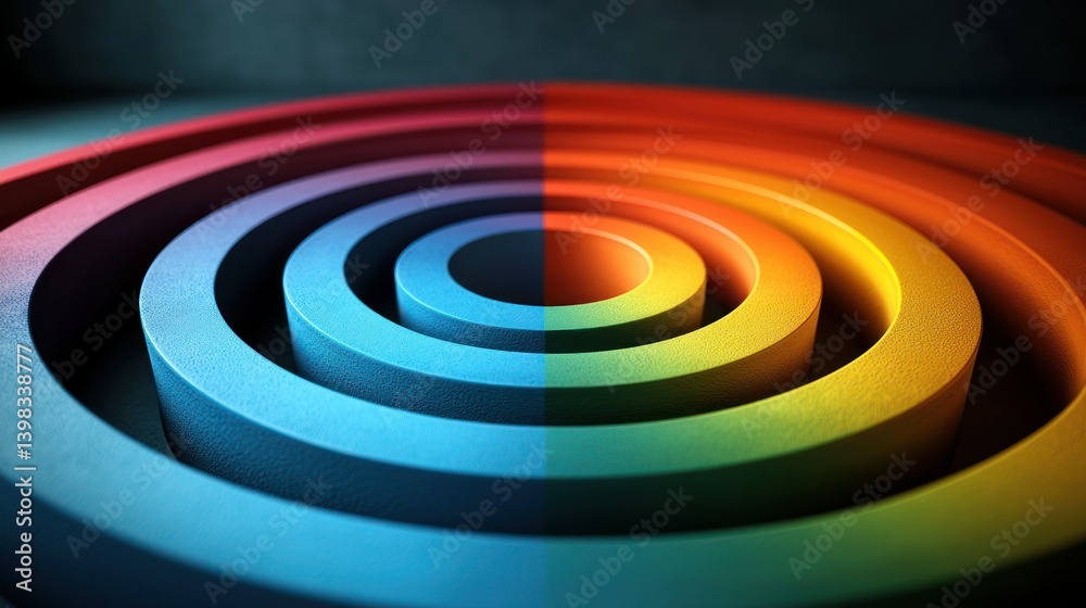 Abstract Rainbow Concentric Circles: A Vivid Display of Color and Geometry Abstract Rainbow Concentric Circles: A Vivid Display of Color and Geometry