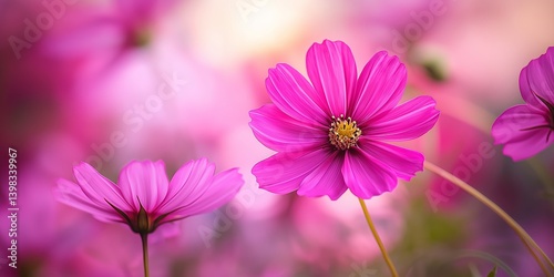 Pink flowers bloom beautifully, evoking feelings of spring and tranquility.