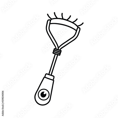 Eyelash Curler Icon Beauty Accessory Tool For Eyes Fashion Cosmetic Design