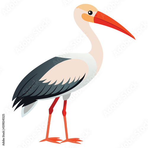 Stork isolated on white background 