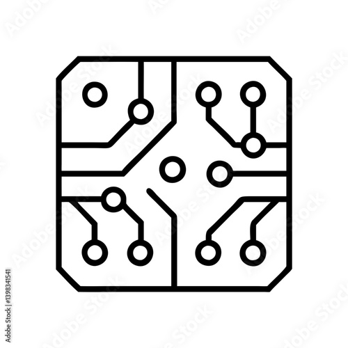 Download simple circuit board vector graphic for electronic design and technology projects