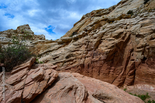 Wallpaper Mural Eroded by water and wind cliffs in the canyon, Little Wild Horse Canyon, San Rafael Swell, Utah Torontodigital.ca