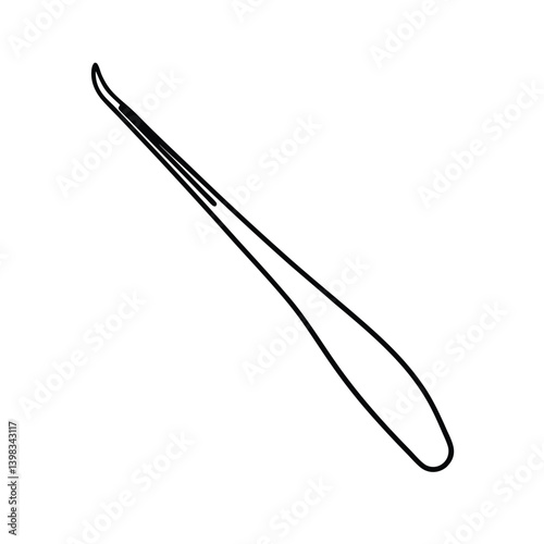 Minimalistic Graphic Illustration Of A Depilation Tool In Black Outline On White Background